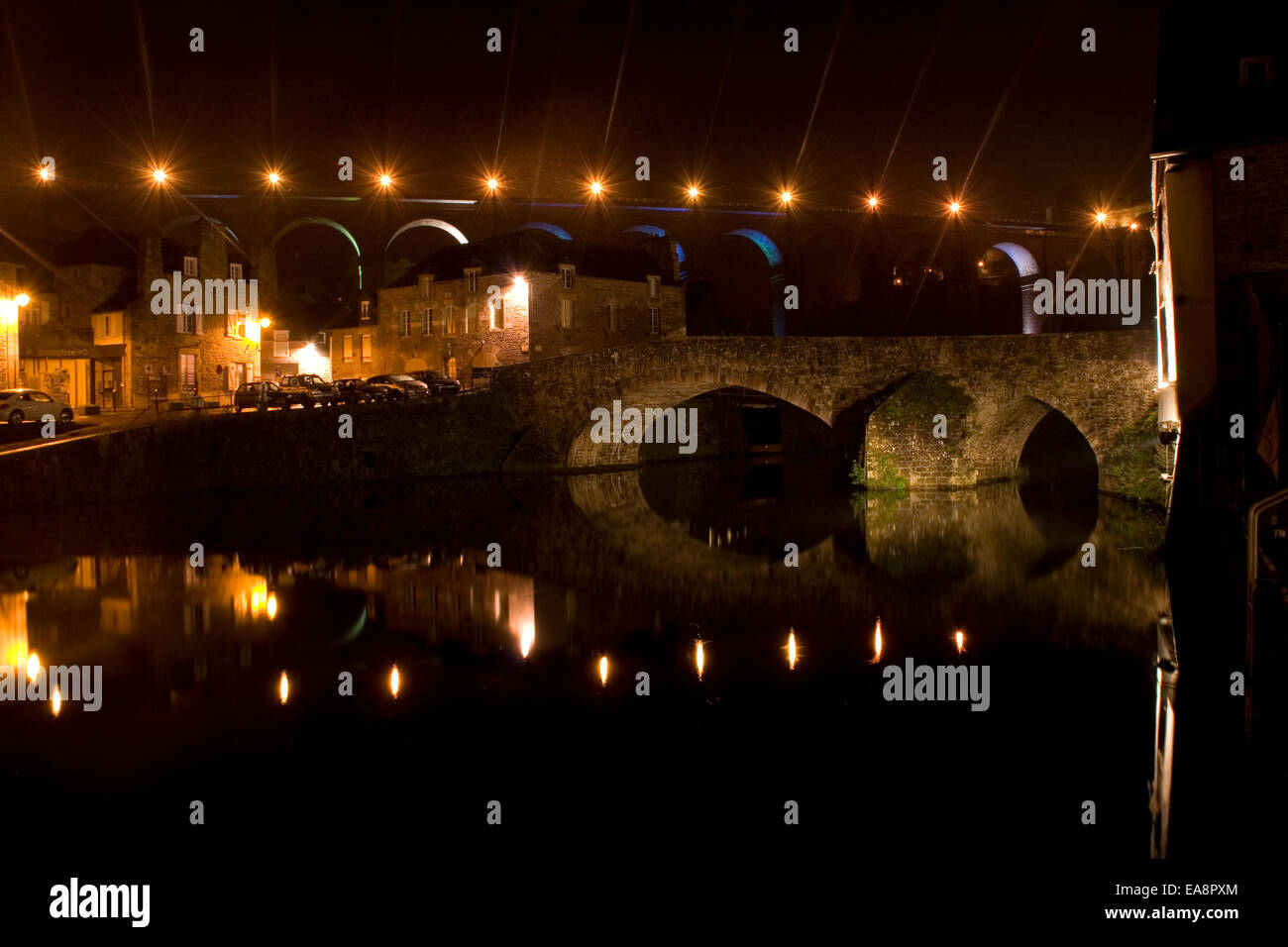 Rue du Quai, River Rance Stock Photo