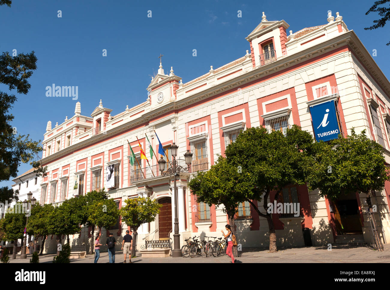 Historic architecture of provincial government offices in Plaza del Triunfo central Seville, Spain Stock Photo