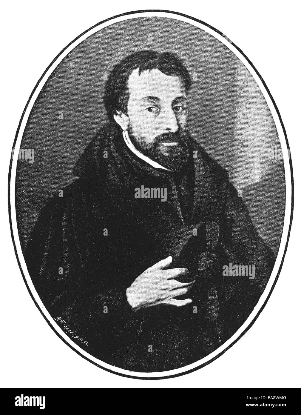 Portrait of Friedrich Spee, 1591 - 1635, a German Jesuit, moral theologian, poet, writer and witch theorist, Portrait von Friedr Stock Photo