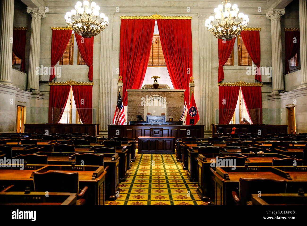 The House of Representatives Chamber inside the Tennessee State Capitol