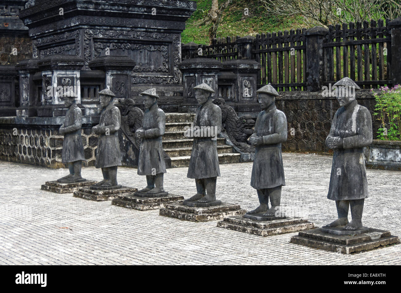 Statues at Khai Dinh tomb Stock Photo