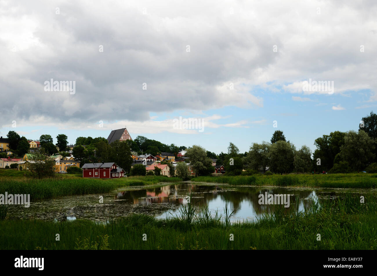 view of the ancient city Porvoo, Finland, Europe Stock Photo