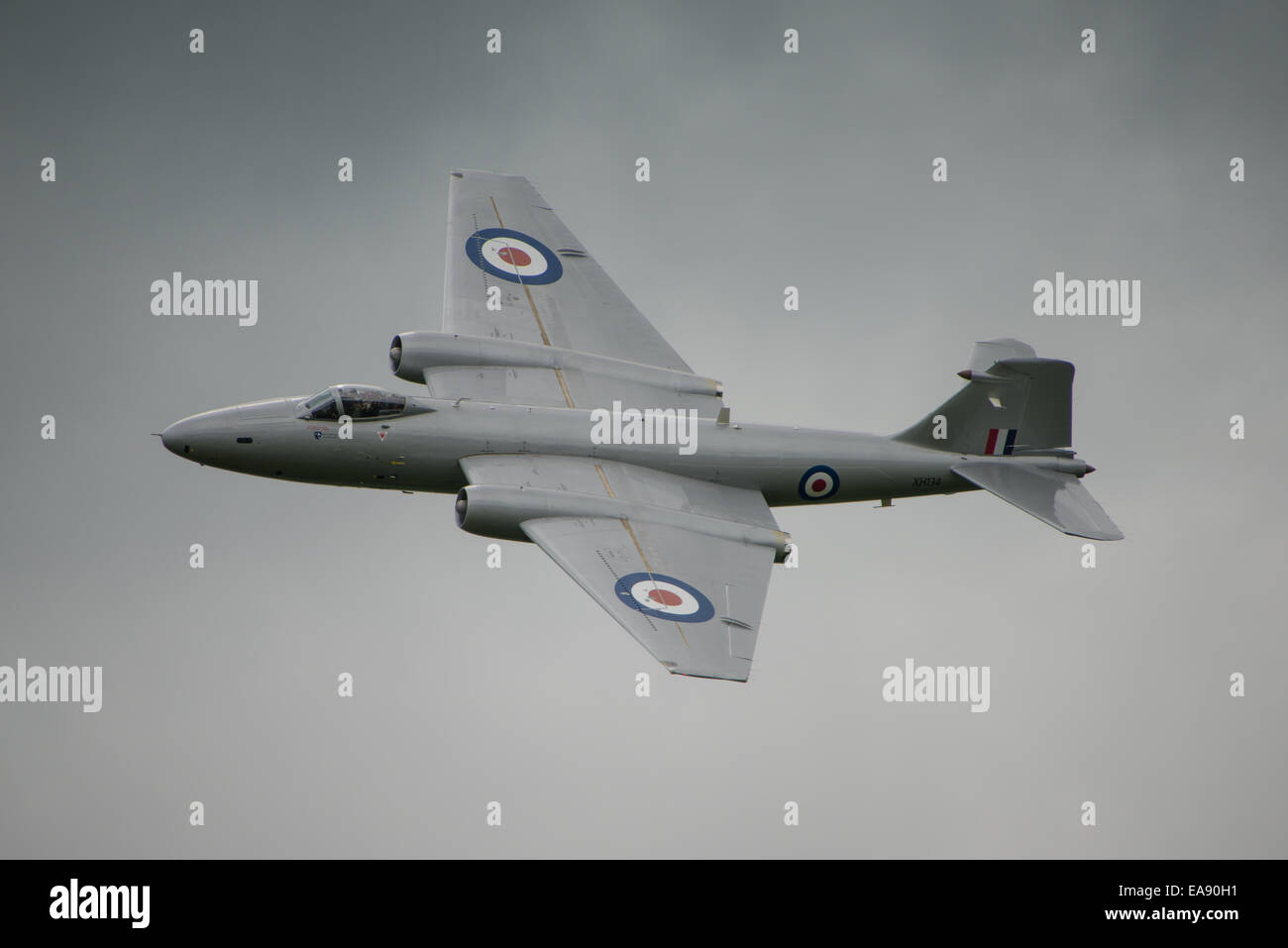Cosford, UK - 8 June 2014: MidAir Squadron's  English Electric Canberra, displaying at the RAF Cosford Airshow. Stock Photo