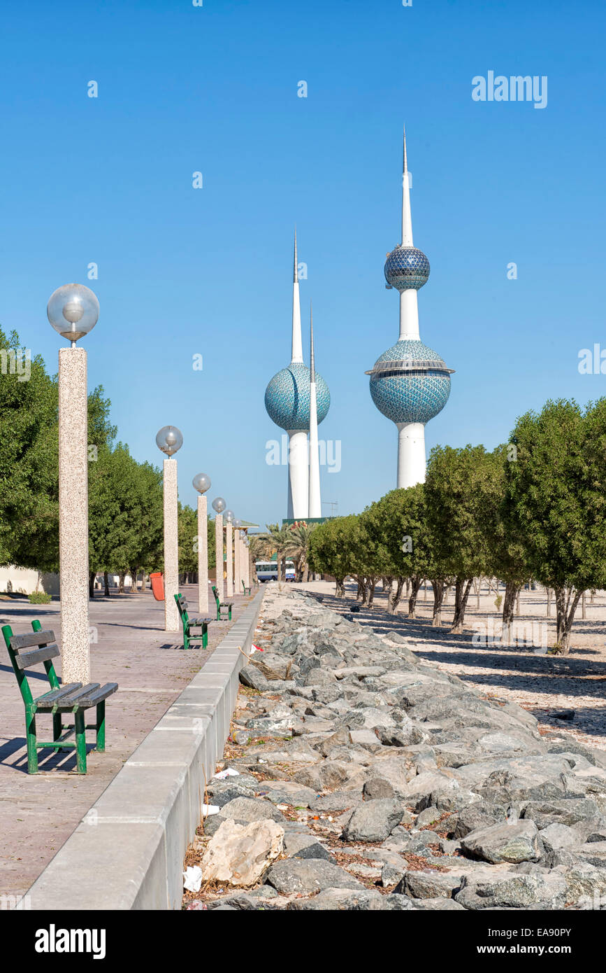 Kuwait Towers in Kuwait City, Kuwait Stock Photo