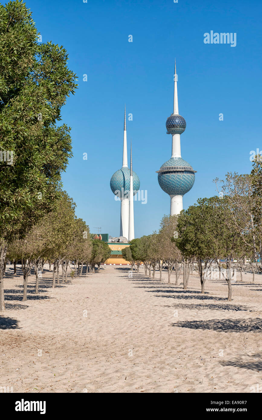 Kuwait Towers in Kuwait City, Kuwait Stock Photo