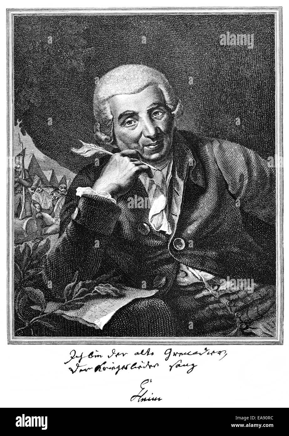 Johann Wilhelm Ludwig Gleim, 1719 - 1803, a German poet of the Enlightenment, Johann Wilhelm Ludwig Gleim (1719 - 1803), ein deu Stock Photo