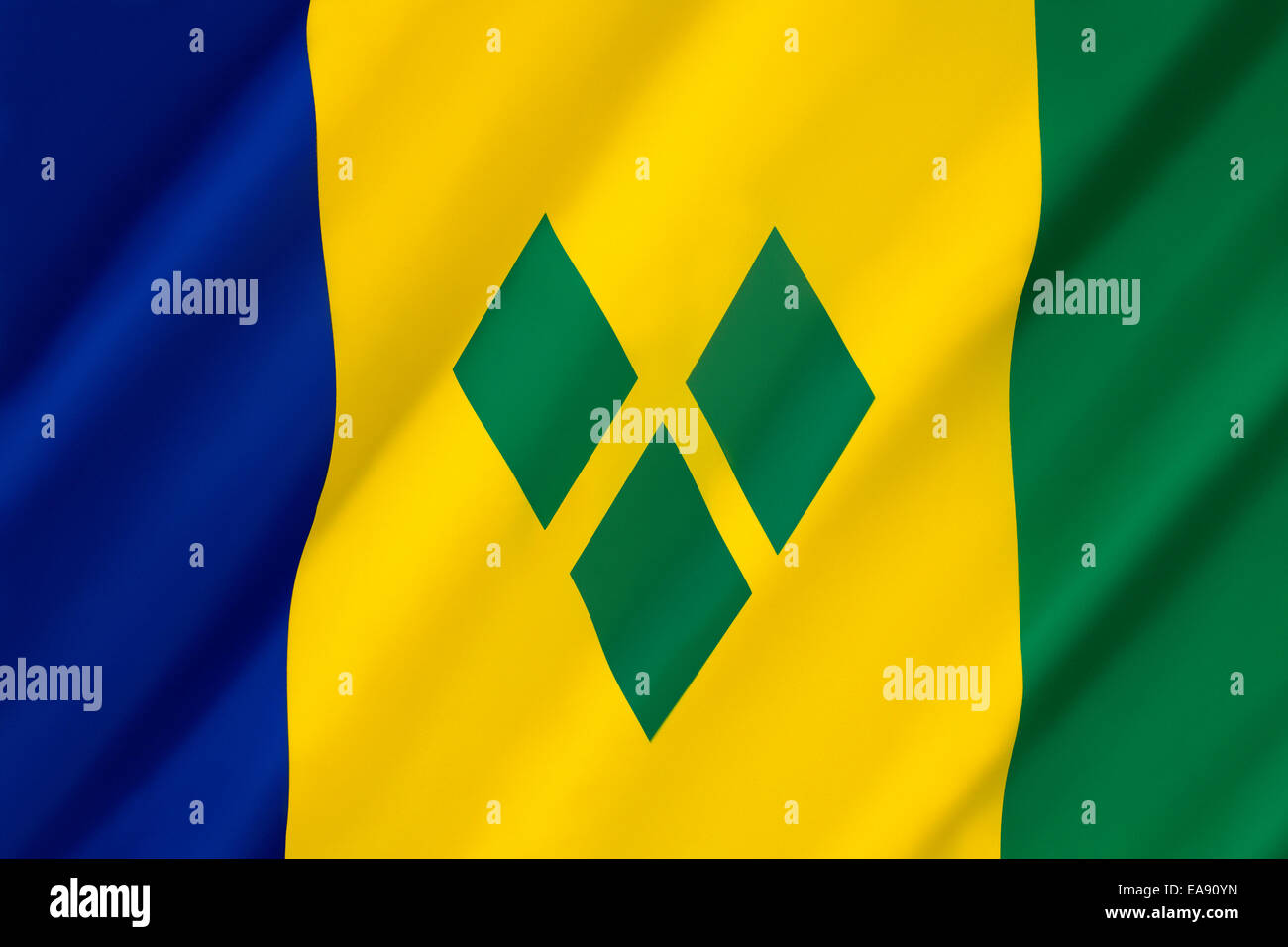 Flag of Saint Vincent and the Grenadines Stock Photo