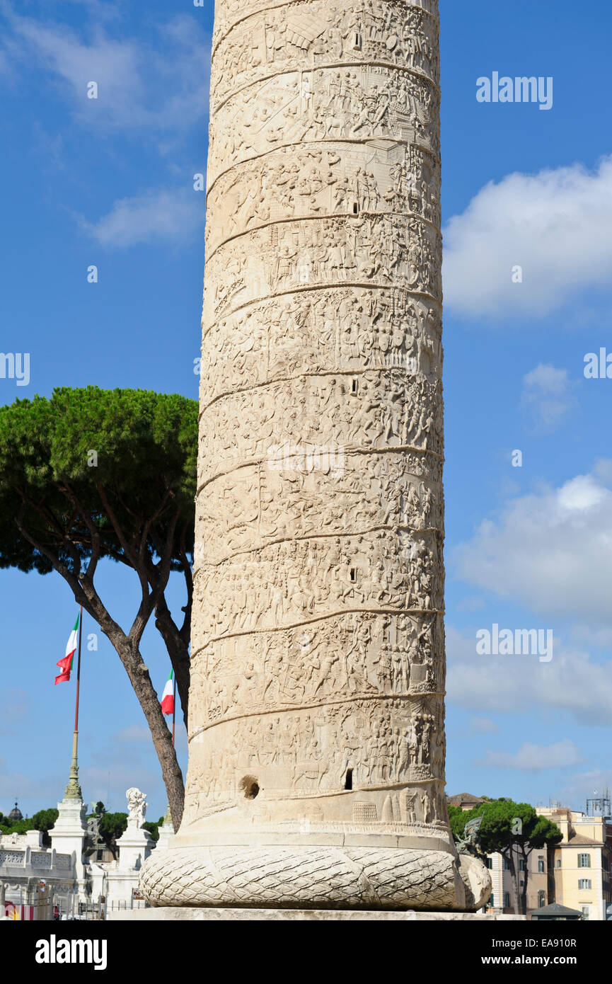 The Trojan's Forum column with stone carvings with bas relief ancient ...