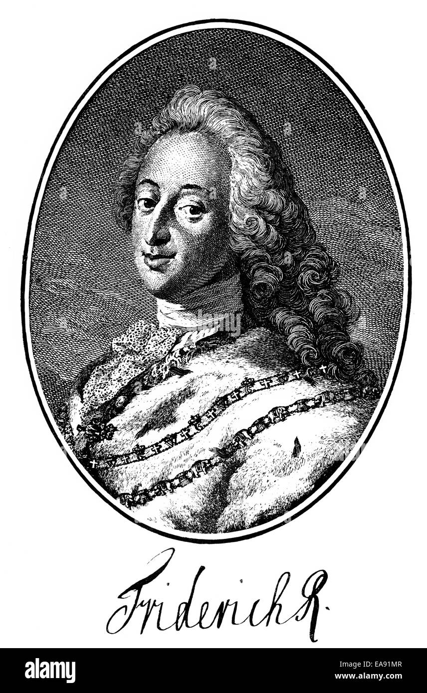 Frederick V of Denmark, 1723 - 1766, King of Denmark, Portait von Friedrich V. von Dänemark (1723-1766),  König von Dänemark Stock Photo