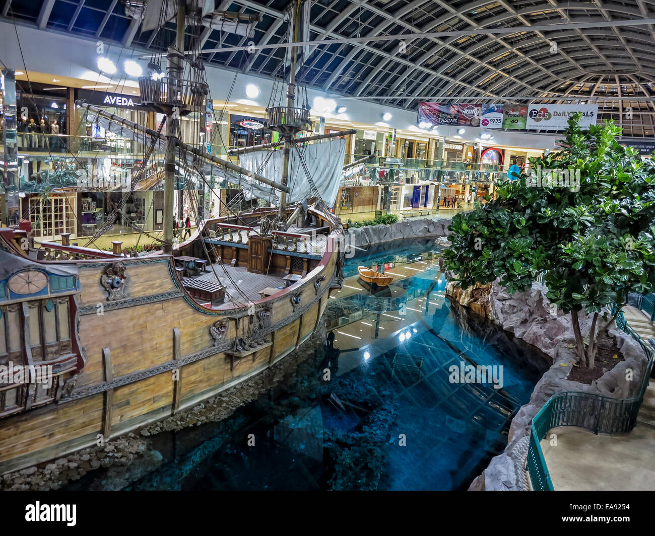 Unidentified people at West Edmonton Mall in Alberta, Canada. Stock Photo