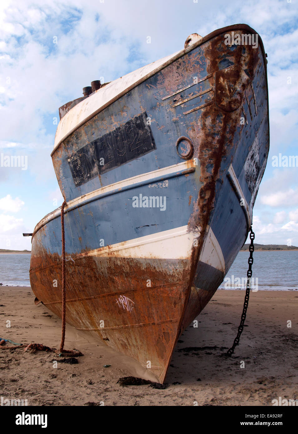 Old rusty metal ship beached at Instow, Devon, UK Stock Photo Alamy