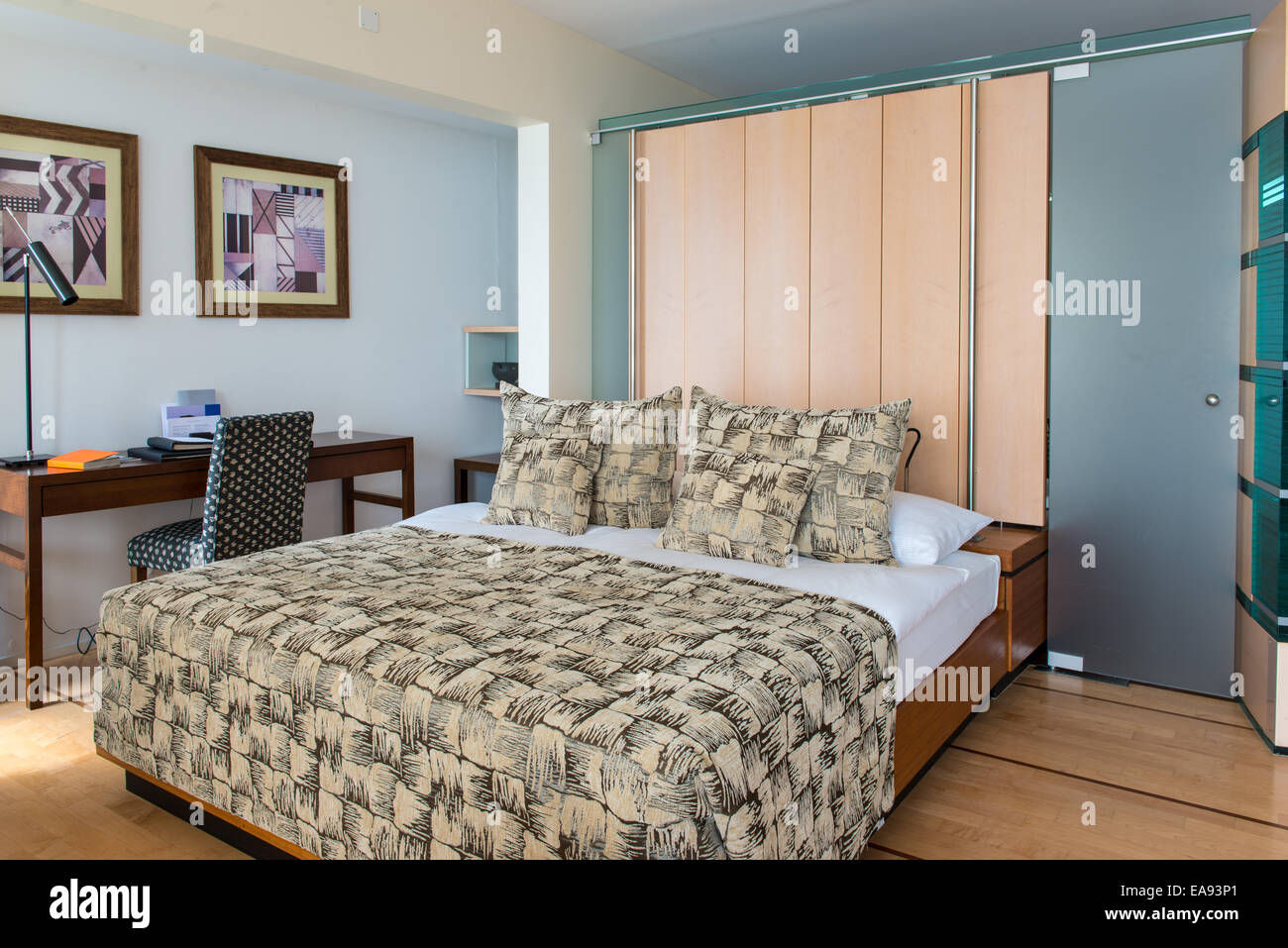 Luxurious hotel room with a double bed Stock Photo Alamy