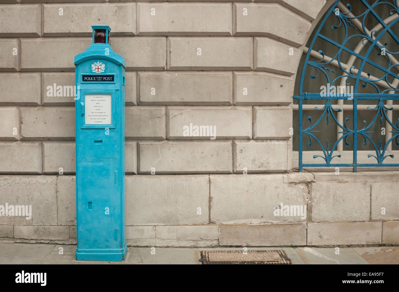 Police telephone box in the City of London Stock Photo