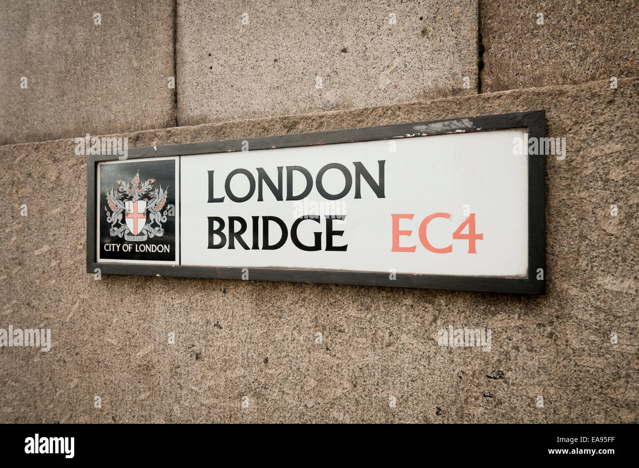 London Bridge street sign EC4 Stock Photo