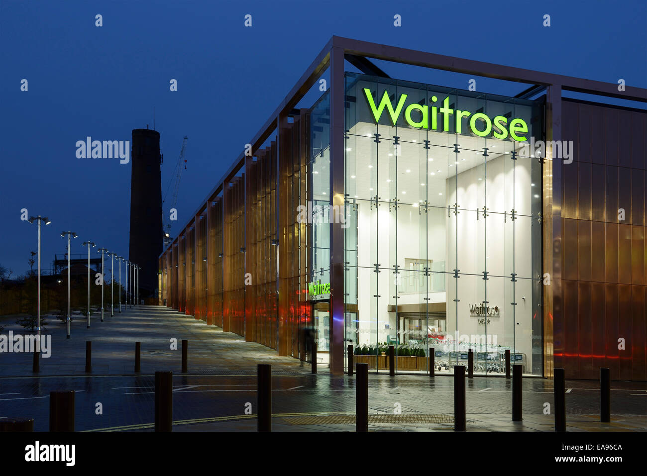 The main entrance to the Waitrose supermarket in Chester UK Stock Photo