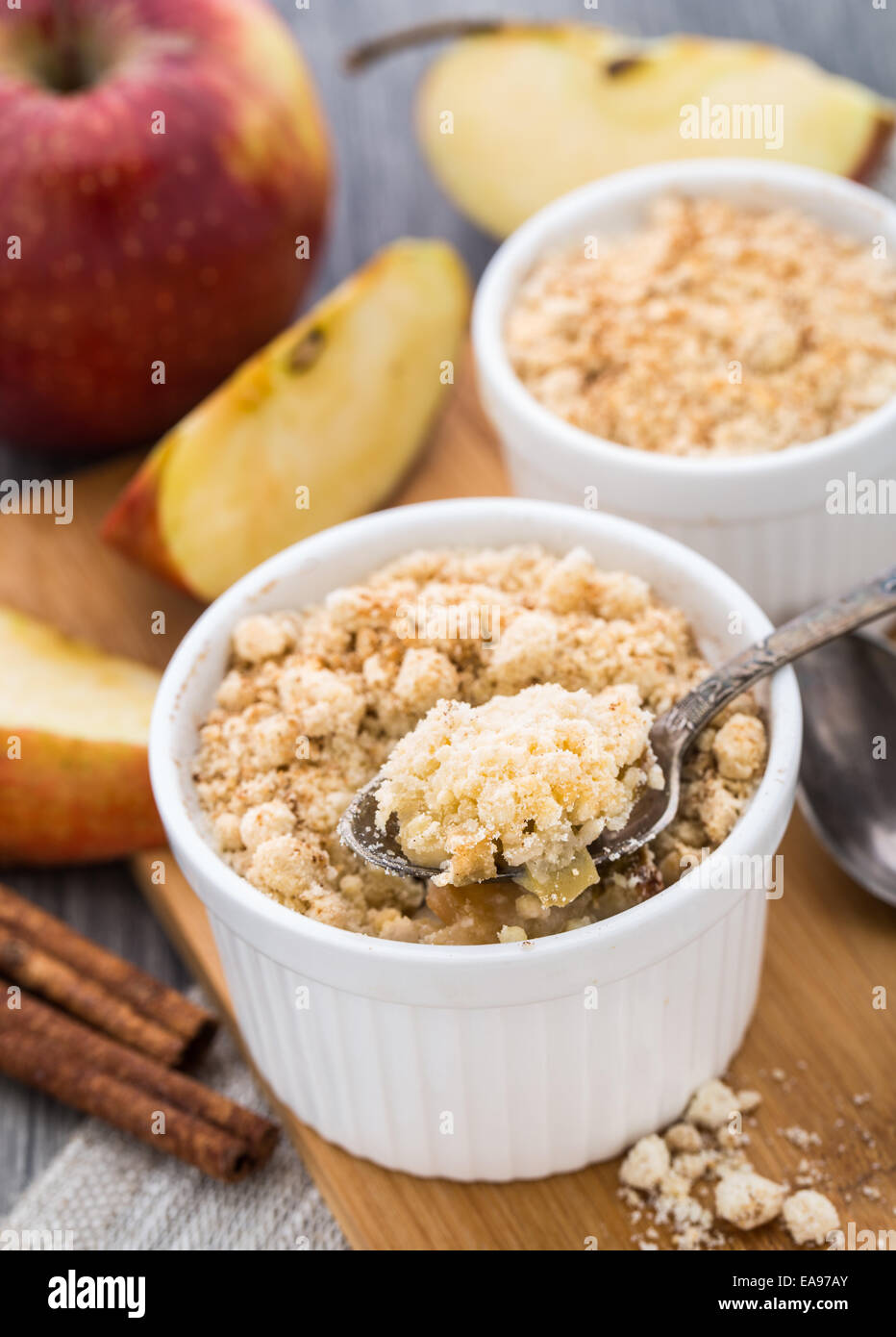 Apple crumble dessert Stock Photo Alamy