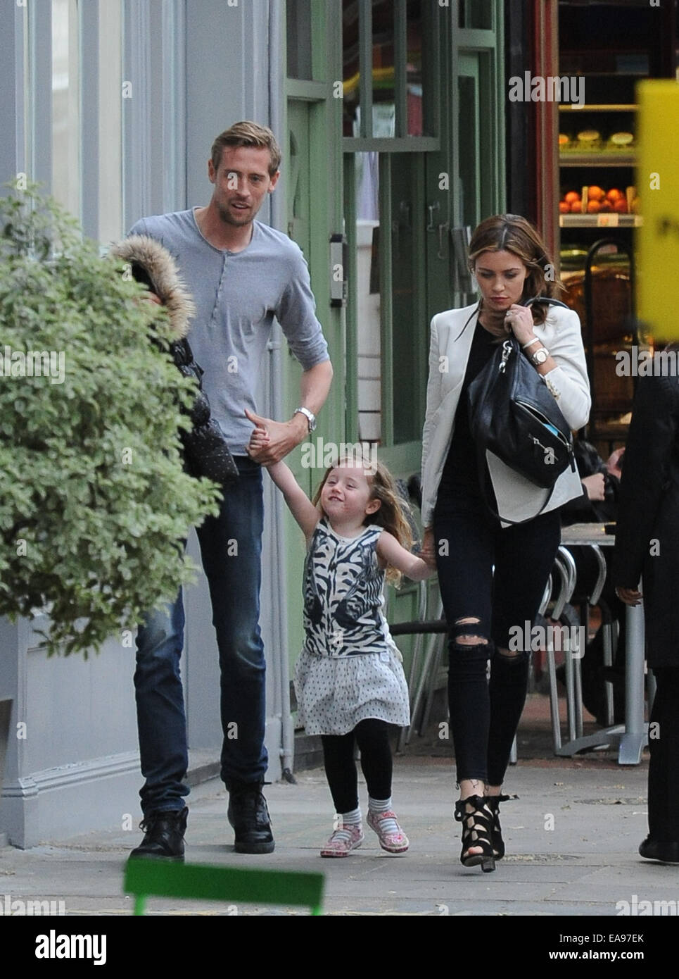Abbey Clancy and Peter Crouch seen after having a family meal in ...
