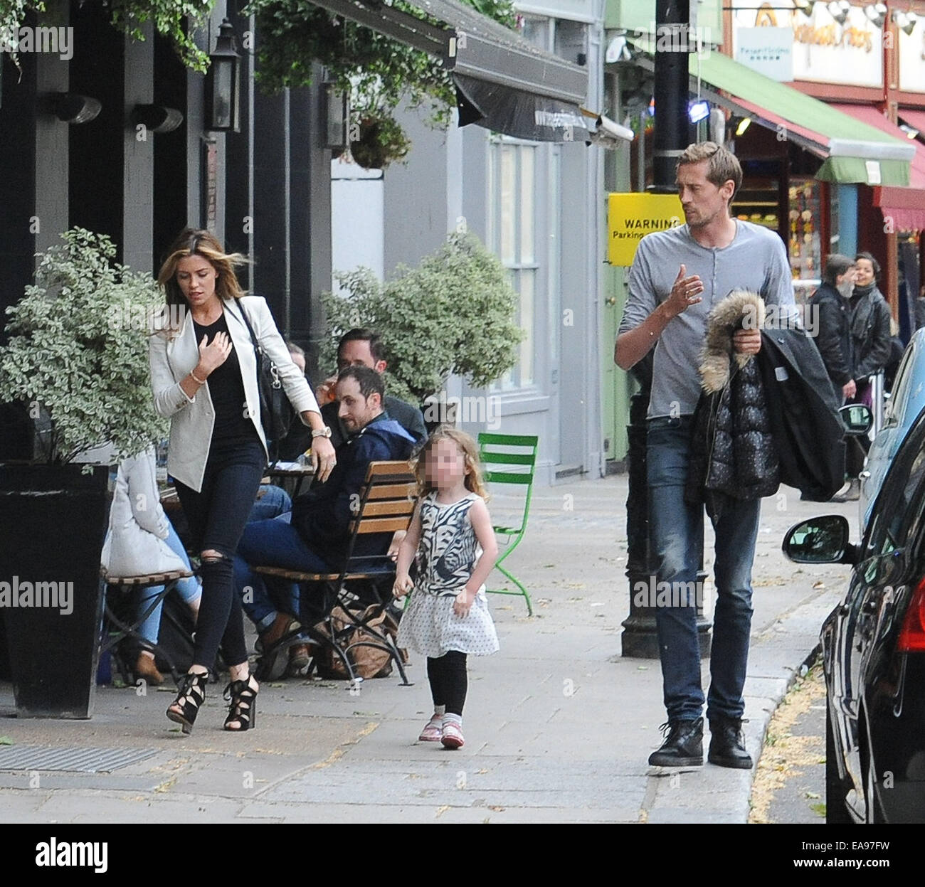 Abbey Clancy and Peter Crouch seen after having a family meal in ...