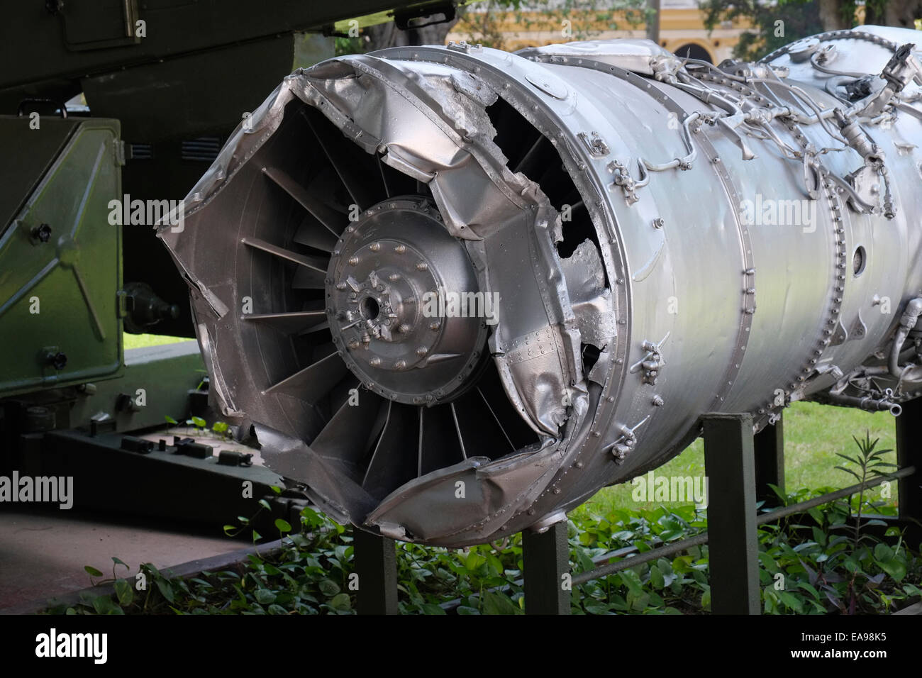 The engine from the USAF Lockheed U-2F aircraft shot down over Cuba on 27 October 1962. Museum of the Revolution, Havana, Cuba. Stock Photo
