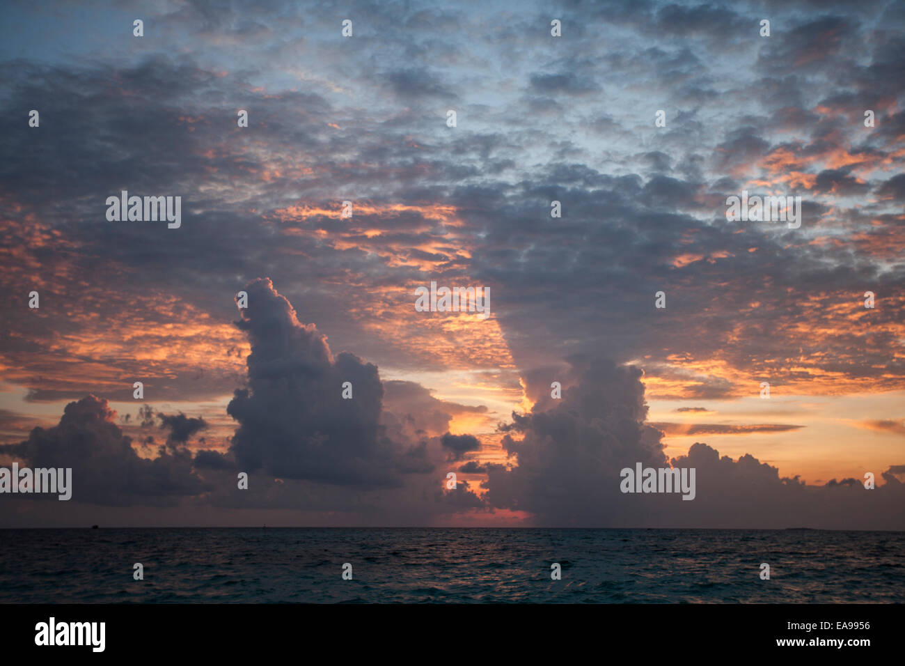 Maldives sunset from the beach Stock Photo Alamy