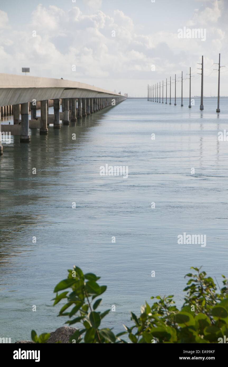 Seven Mile Bridge Over Ocean Highway 1 Florida Keys Florida USA Stock Photo