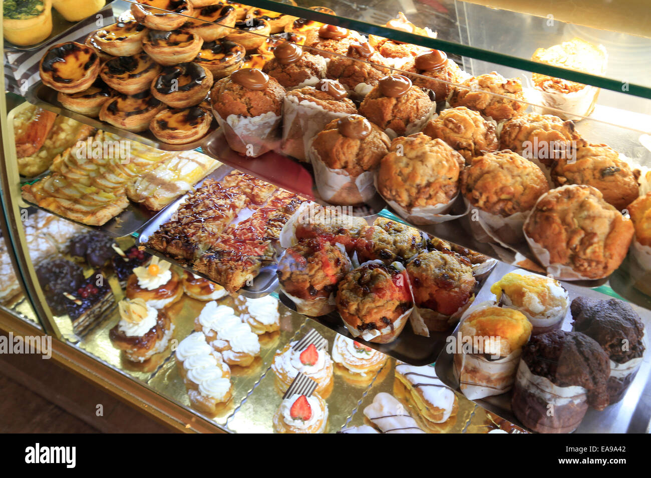 Portuguese pastries in Cascais Lisbon cake shop Pastel de Nata and