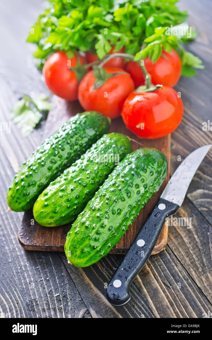 cucumbers and tomato Stock Photo - Alamy