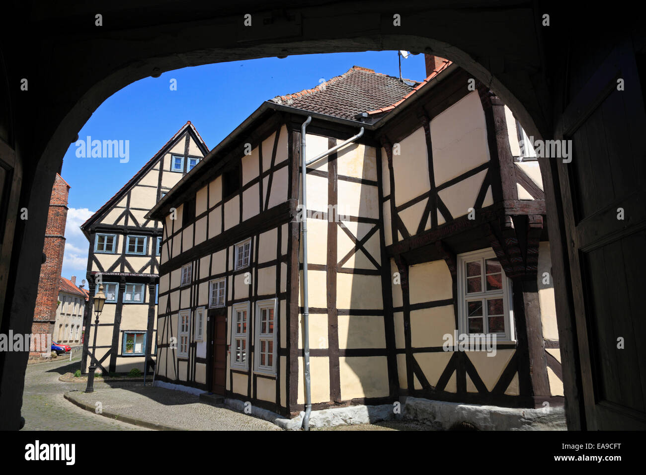 Framed houses in Salzwedel, Altmark, Sachsen Anhalt, Germany, Europe ...