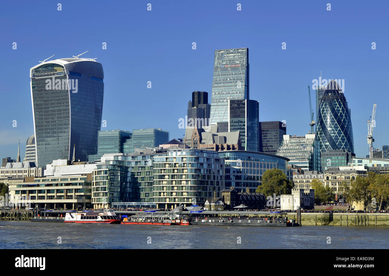 The Walkie Talkie, Tower 42, the Cheesegrater, and the Gherkin, seen ...