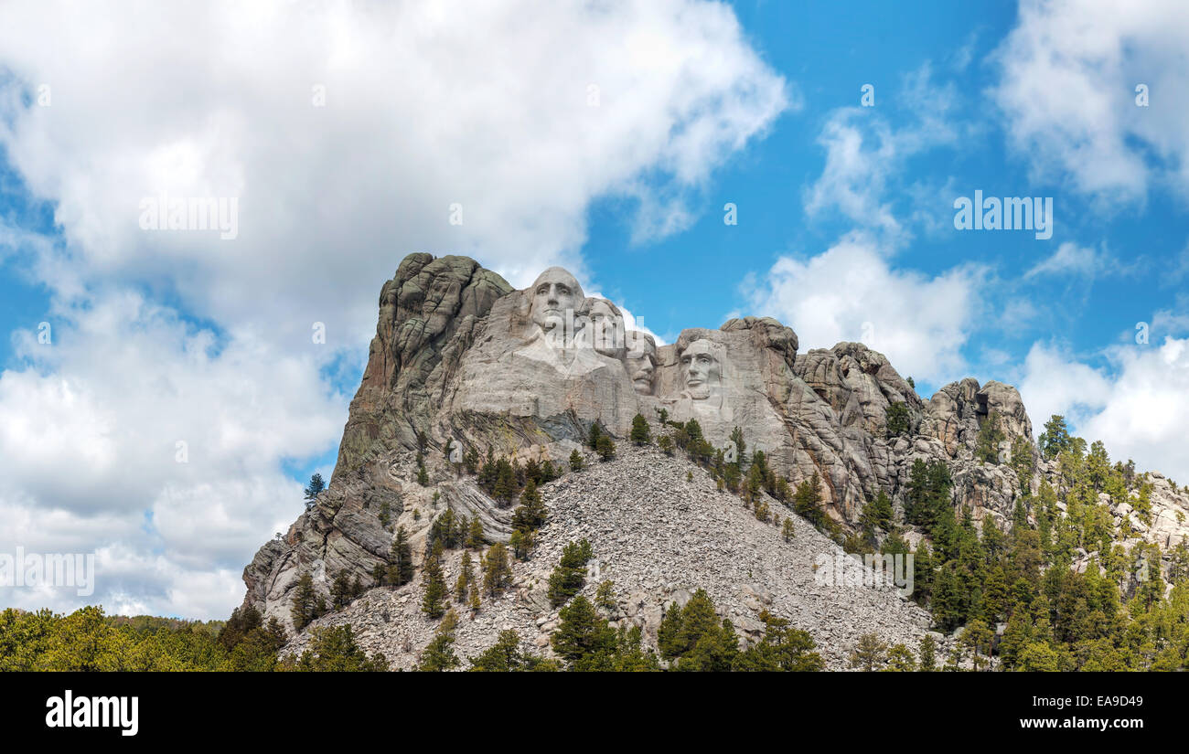 Mount Rushmore monument in South Dakota in the morning Stock Photo