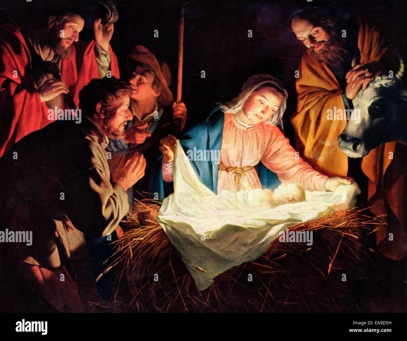Nativity and adoration of the shepherds hires stock photography and
