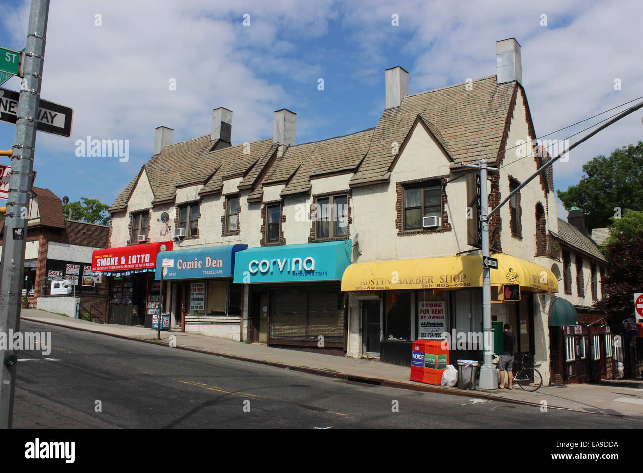 Tudor Revival Shops, Kew Gardens, Queens, New York Stock Photo Alamy
