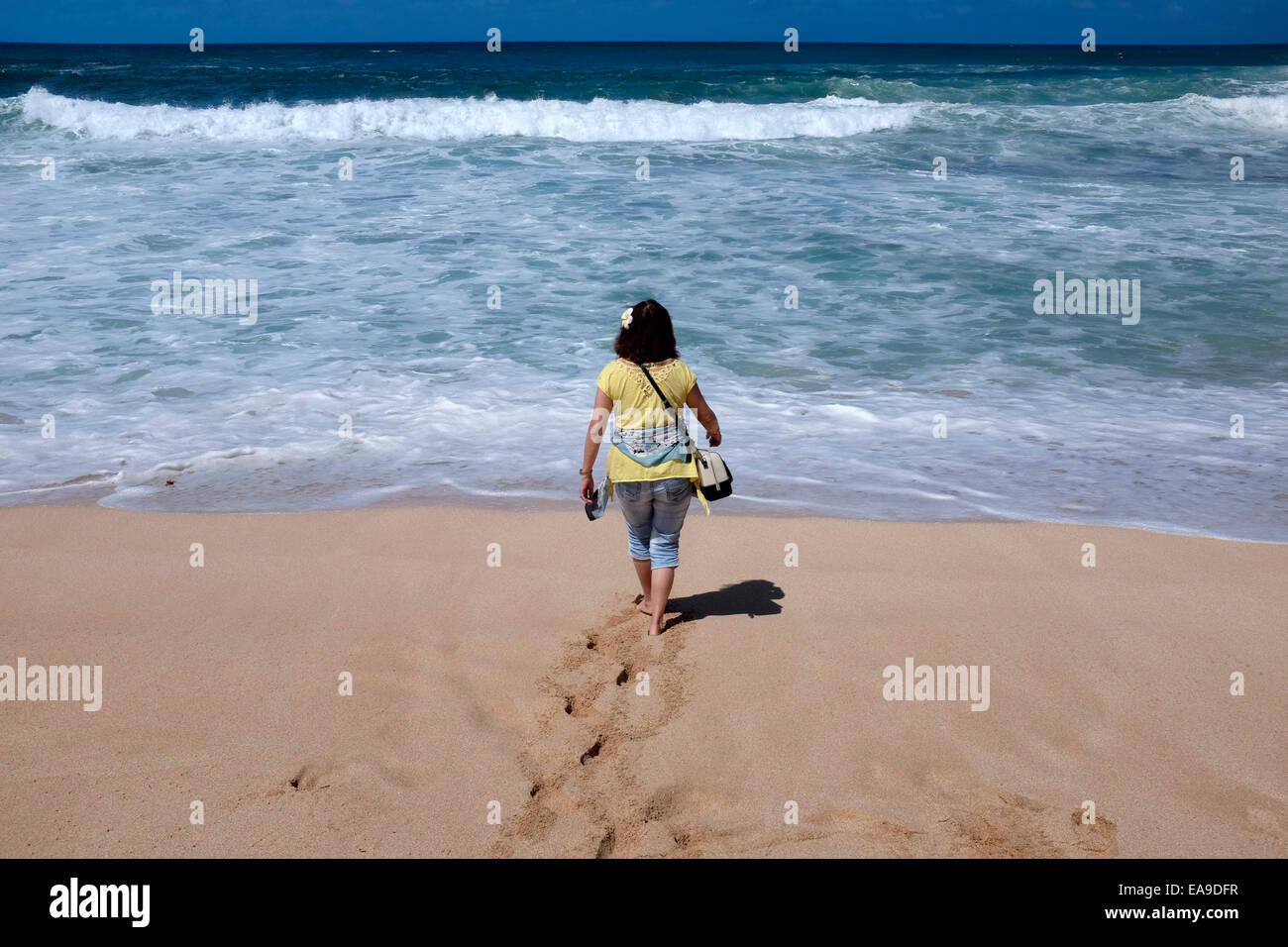 Woman on beach in hawaii hi-res stock photography and images - Alamy