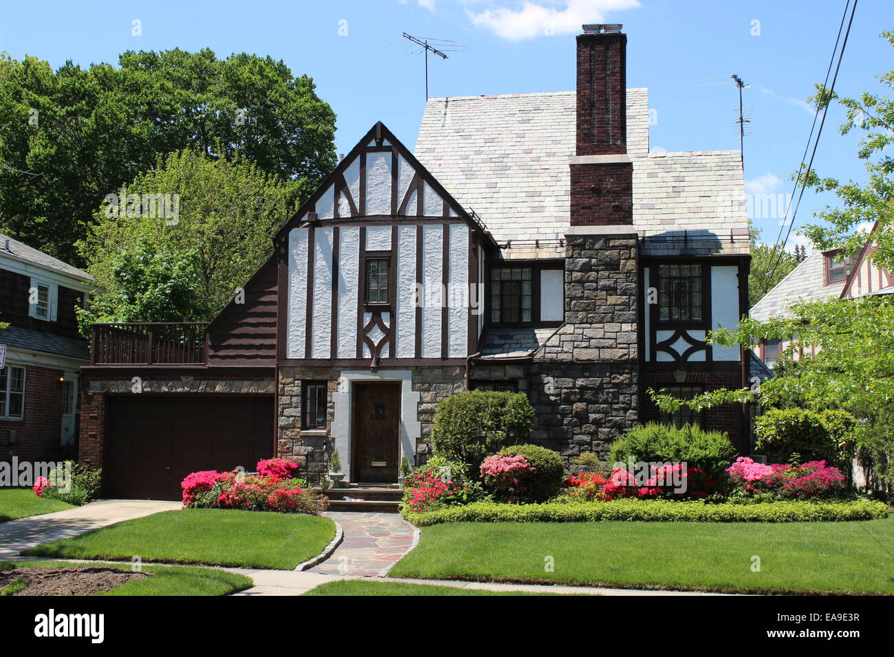 Tudor Revival House, Jamaica Estates, Queens, New York Stock Photo Alamy