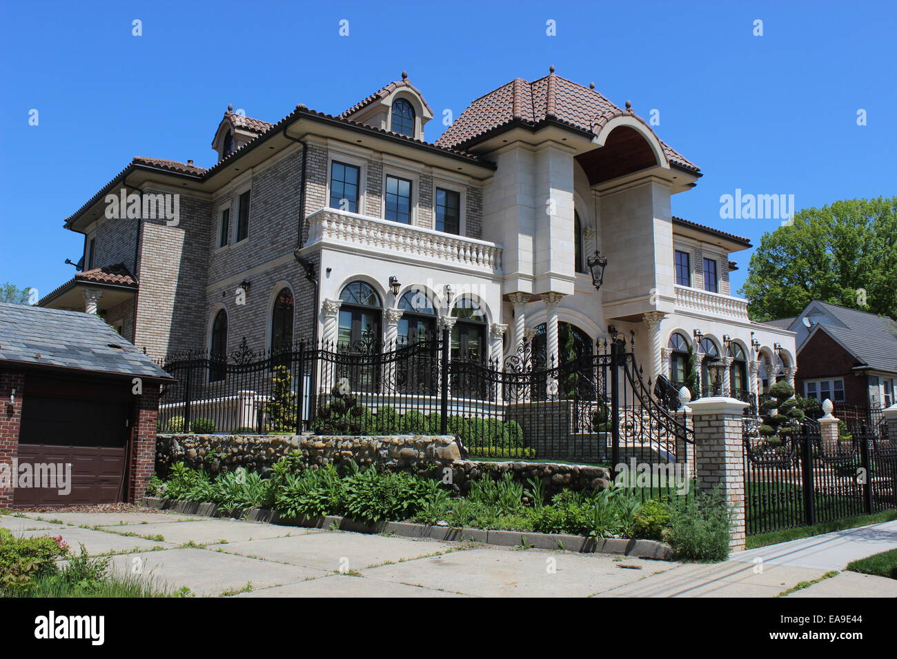 McMansion, Jamaica Estates, Queens, New York Stock Photo