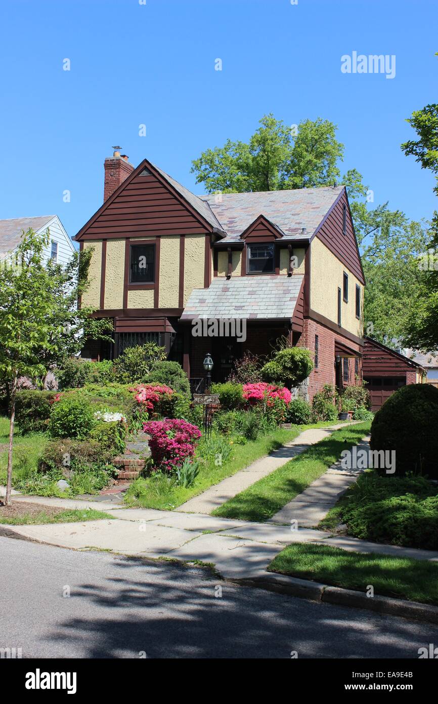 Tudor Revival House, Jamaica Estates, Queens, New York Stock Photo Alamy