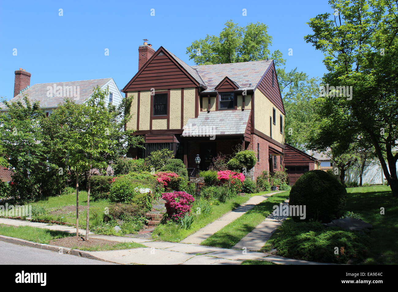 Tudor Revival House, Jamaica Estates, Queens, New York Stock Photo Alamy