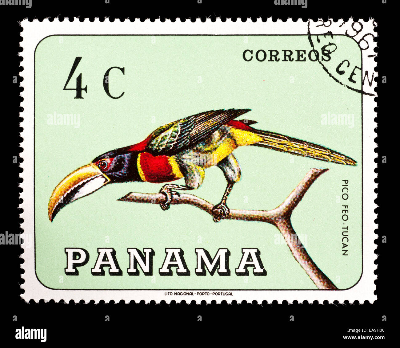 Postage stamp from Panama depicting a colorful toucan Stock Photo - Alamy
