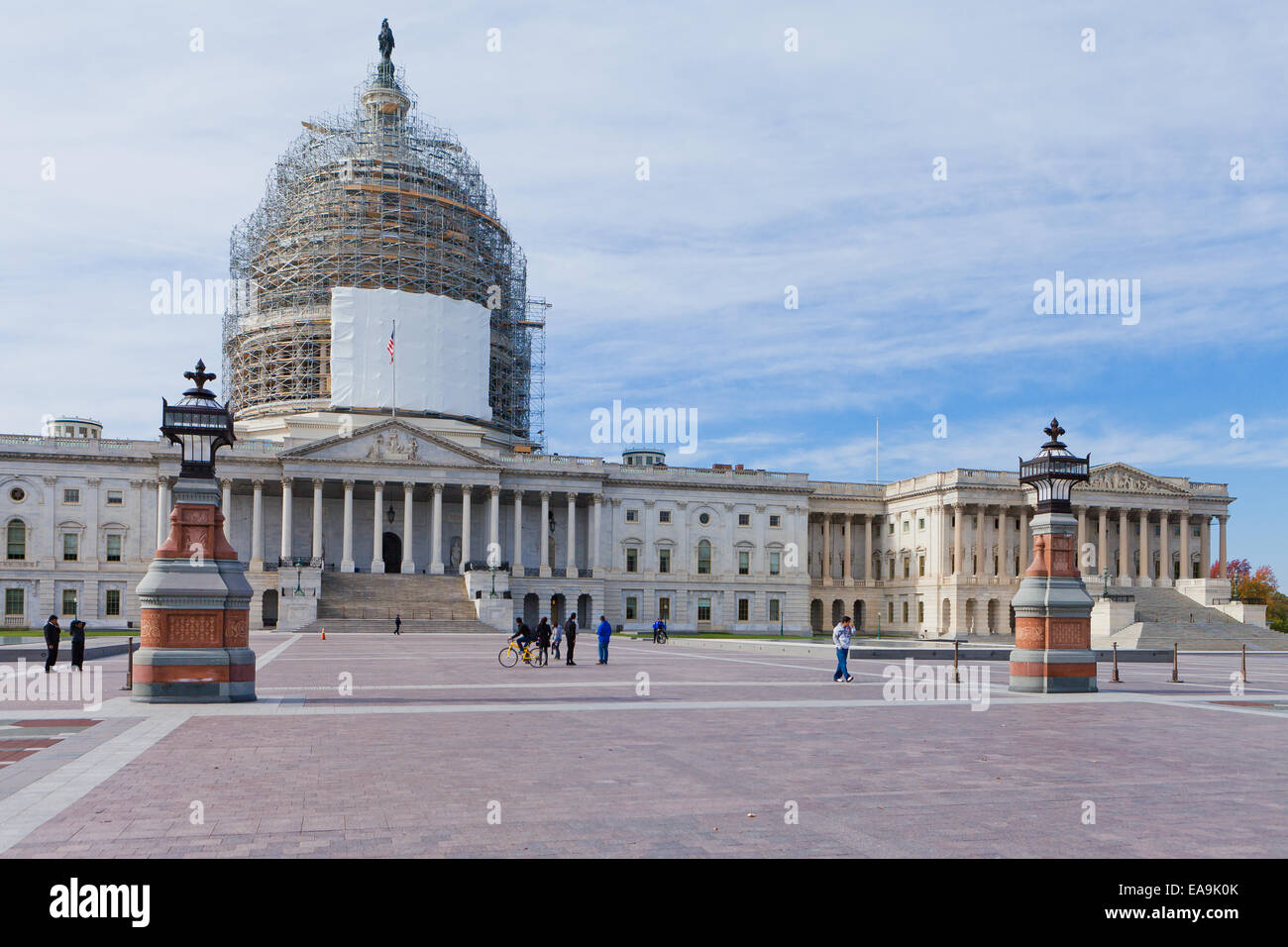 US Capitol Dome under restoration project Washington, DC USA Stock