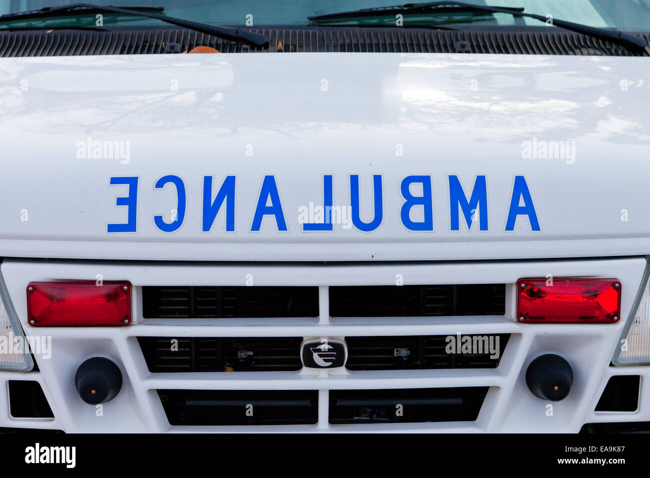 Ambulance front view USA Stock Photo Alamy