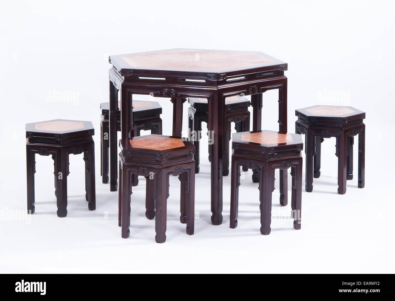 Chinese table and chair Stock Photo Alamy