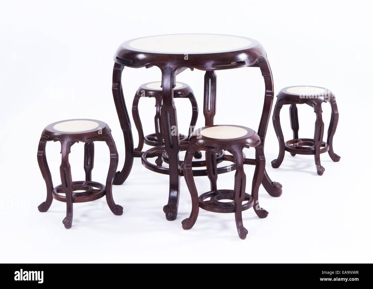 Antique Chinese table and stools Stock Photo Alamy