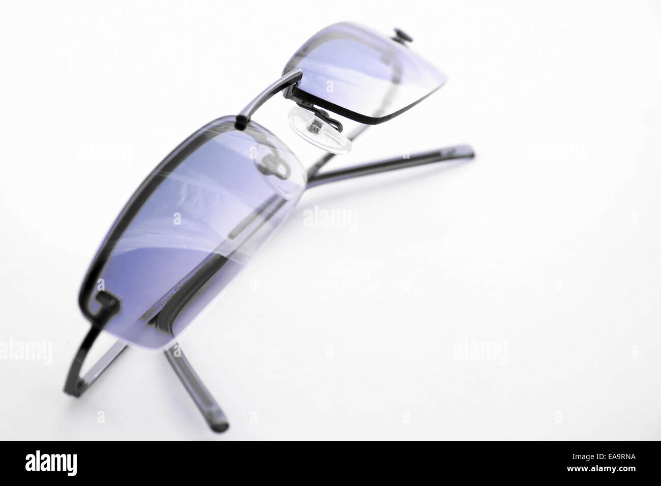 Cool blue sunglasses isoalted on white background Stock Photo Alamy