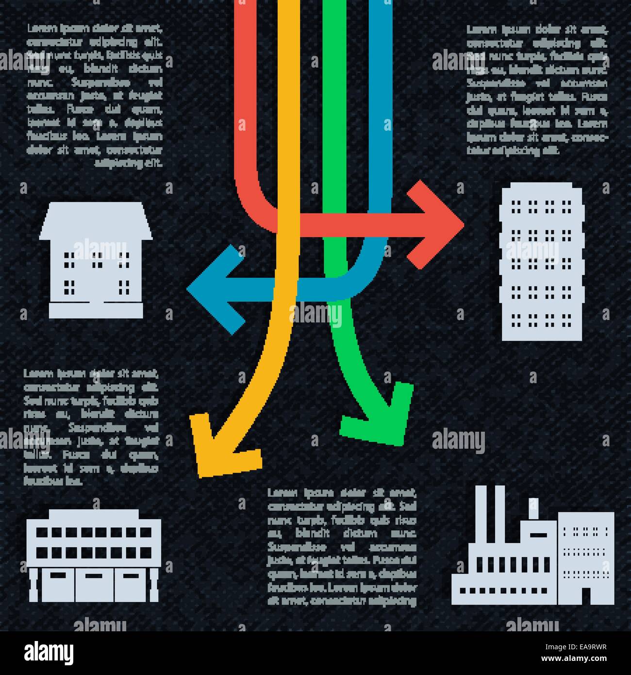 Crossed arrows real estate infographics vector illustration Stock