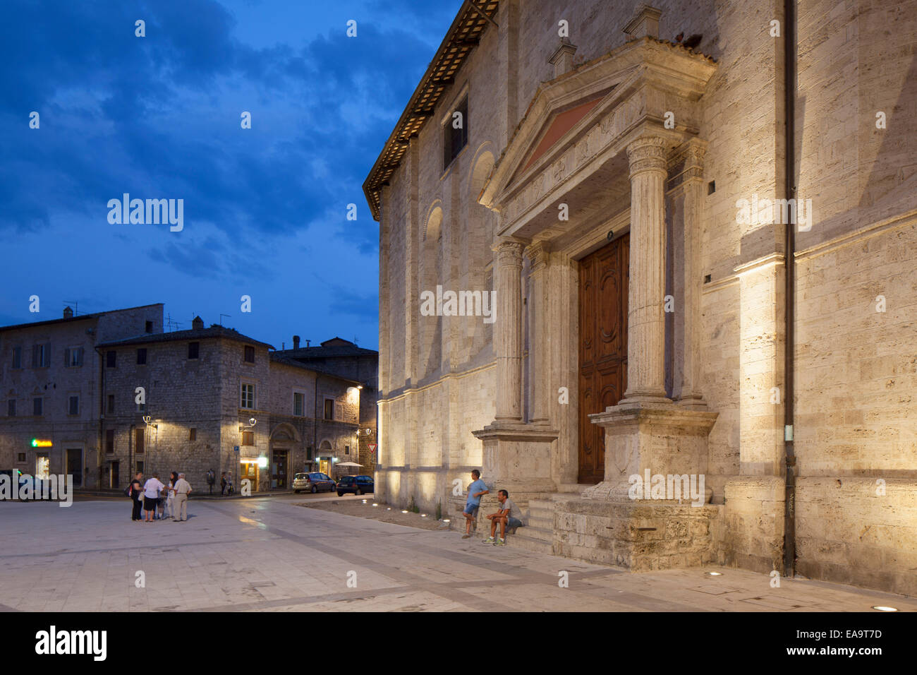 Church of San Pietro Martire at dusk, Ascoli Piceno, Le Marche, Italy Stock Photo