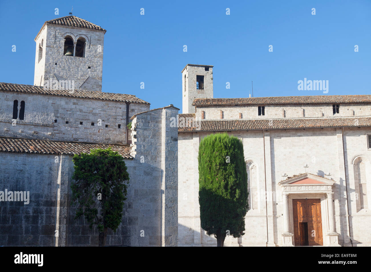 Church of Santi Vincenzo and Anastasio and church of San Pietro Martire, Ascoli Piceno, Le Marche, Italy Stock Photo