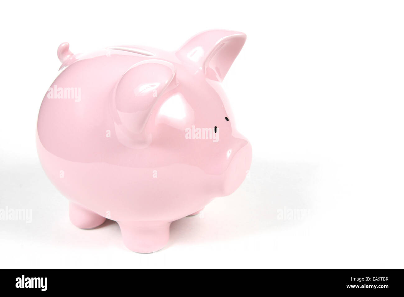 Pink Piggy Bank on isoalted on white background Stock Photo - Alamy