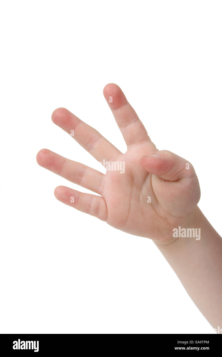 Four fingers up High Resolution Stock Photography and Images Alamy