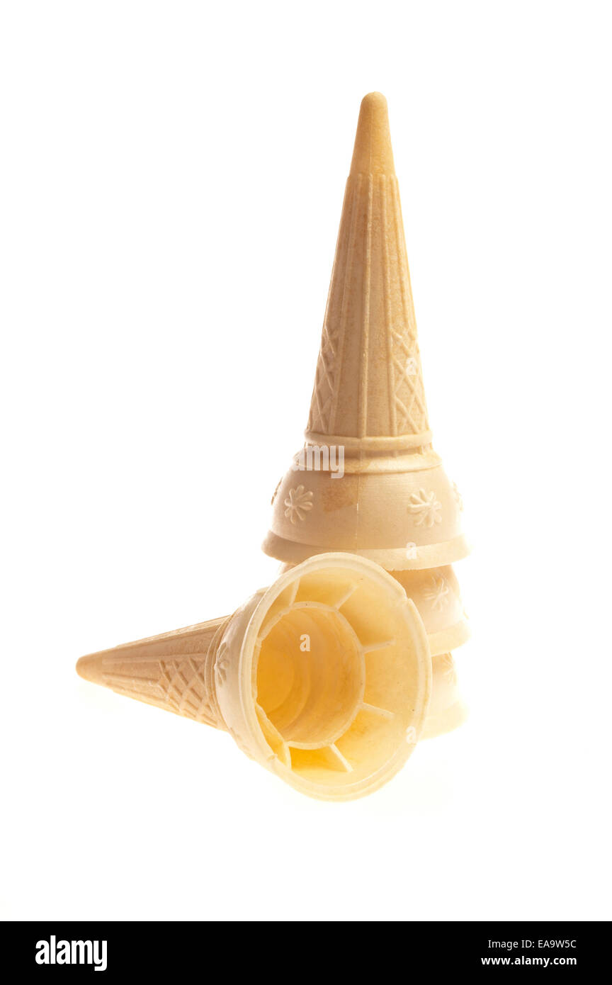 empty wafer cones for ice-cream Stock Photo