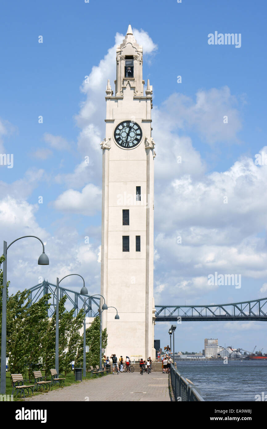 Montreal, Canada July 26, 2008 Montreal clock tower located at the entrance of the old port